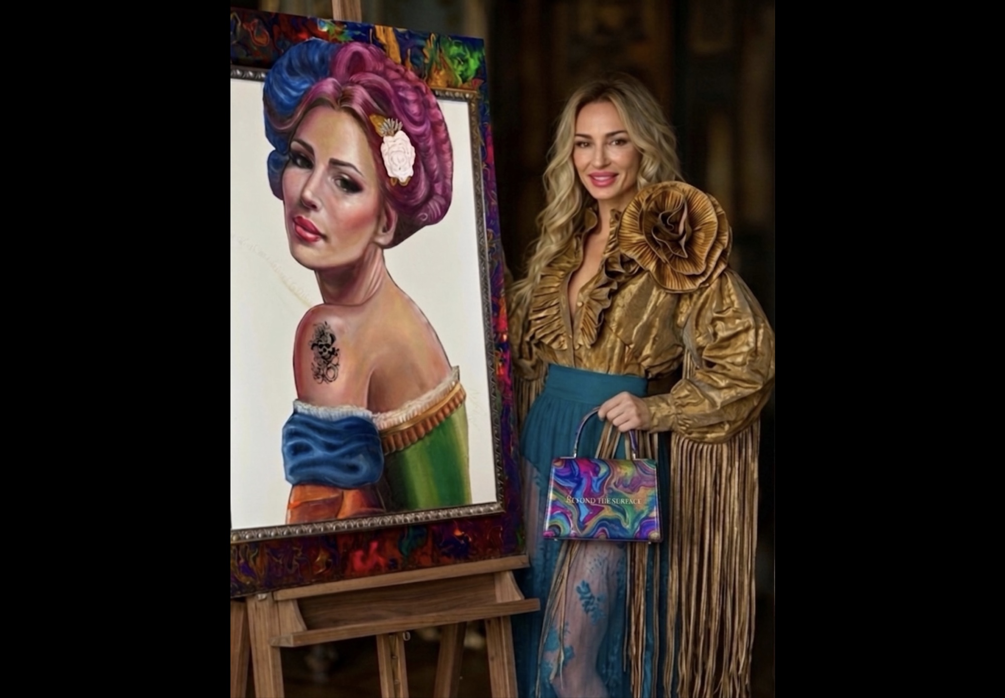 Elisa Palchetti with her painting
