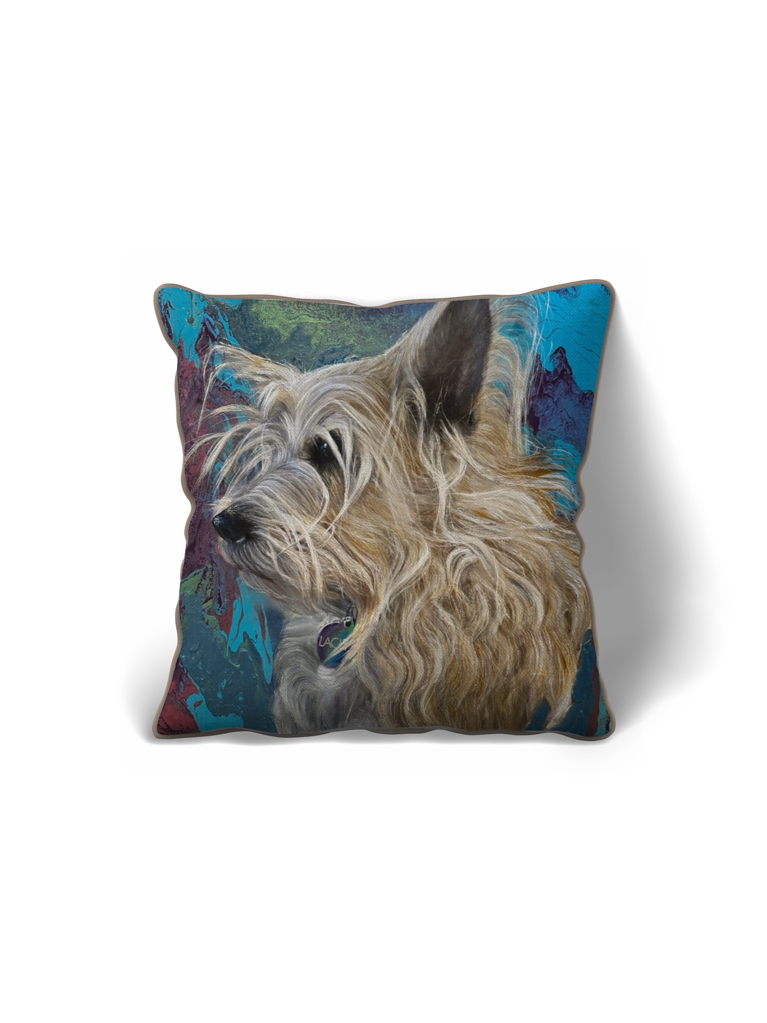 Throw Pillow with pet portrait